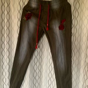 Embroidered Jogger Pants